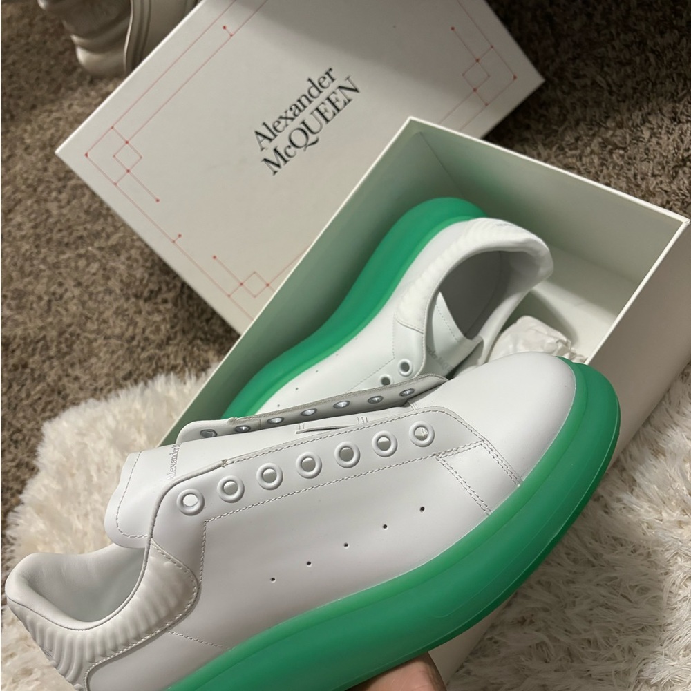 Alexander McQueen White and Green Sneakers